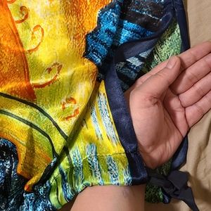 Van Gogh print silk style dress